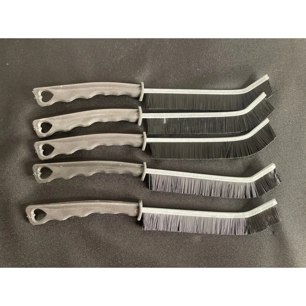 Set of 5 Gray Heart Handle Cleaning Brushes Angled Bristles